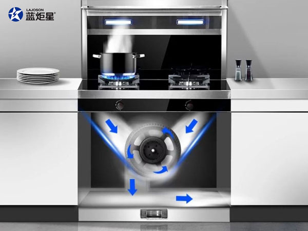 側(cè)吸下排，遠(yuǎn)離廚房油煙
