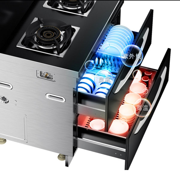 藍炬星集成灶配備二星級消毒柜